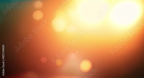 Golden Cinematic Light Leaks and Blurry Bokeh Background