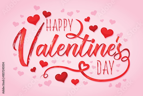 Valentine’s Day Greeting Card with Red Hearts – February 14, 2026