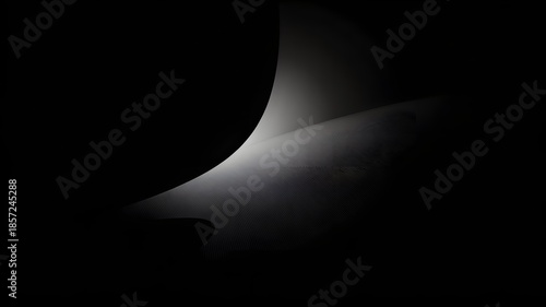 Low key photography of a mysterious curved object in darkness