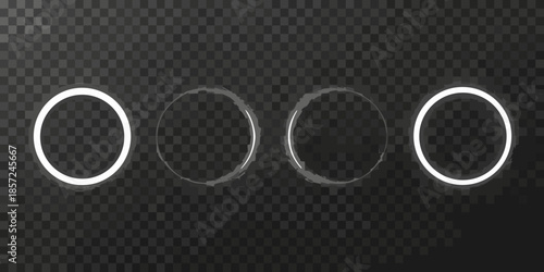 Four concentric oval rings with varying brightness on a dark background