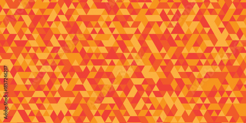 Vector abstract geometric orange and yellow low polygon triangle paper wallpaper. origami paper background. gradient grid creative digital business triangular low textile design.