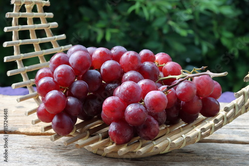 red grapes in a basket