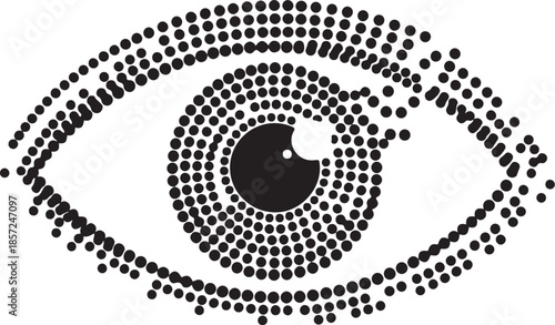 Braille Awareness Vector – Abstract Dotted Eye Symbol for Accessibility and Vision Impairment Inclusion
