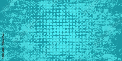 Bright turquoise and green pop art retro background with halftone in comics style vector illustration eps10