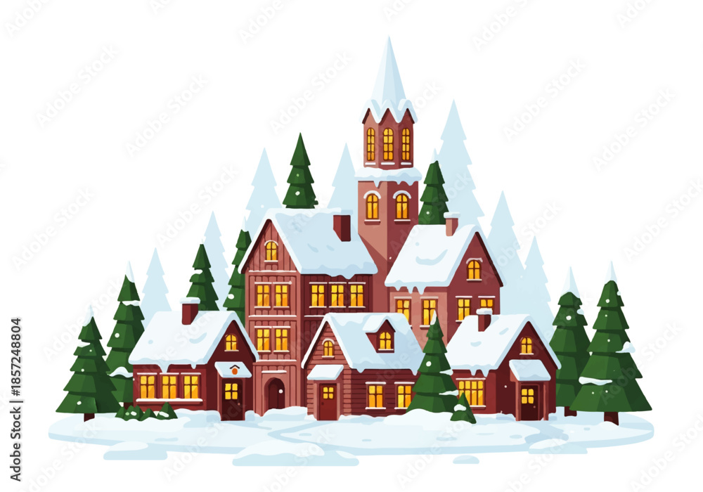 Naklejka premium vector illustration of christmas castle