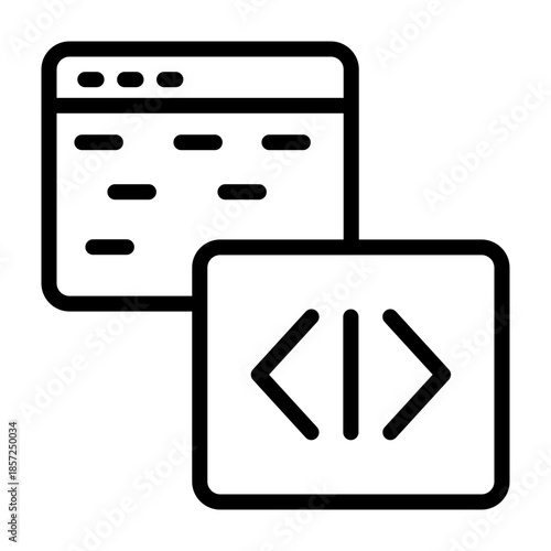 Coding Development Vector Line Icon Design
