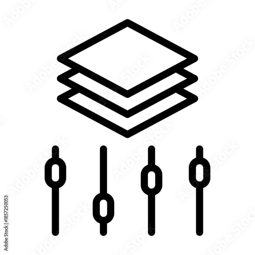 Version Control Vector Line Icon Design