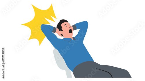 Relaxed man reclining in chair enjoying rest.