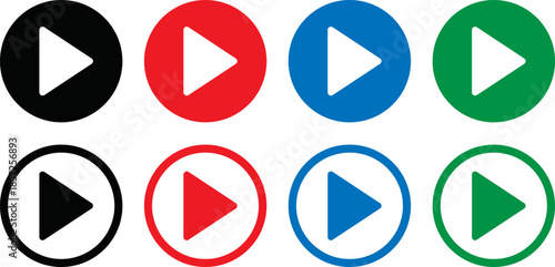 Colorful play buttons