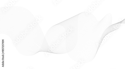 Horizontal banner template. Abstract futuristic template. Chrome technological wallpaper. Wave line background with smooth shape. Beautiful wavy line on a white background.
