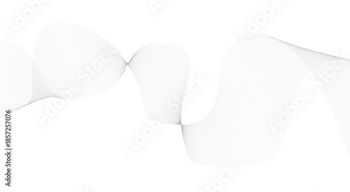 Wave line background with smooth shape. Beautiful wavy line on a white background. Horizontal banner template. Abstract futuristic template. Chrome technological wallpaper.
