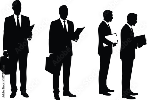 Business silhouettes, professional teamwork, corporate discussion, office communication