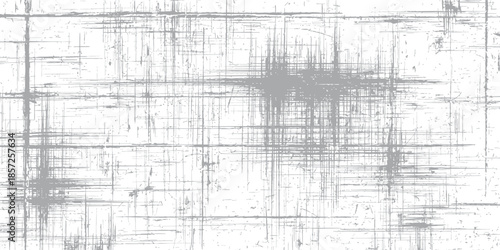 Gray abstract scratched ink texture  chaotic black scratch lines on white background. gray grunge
