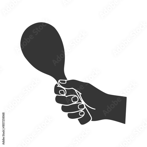 ご飯をよそう手のシルエットアイコン