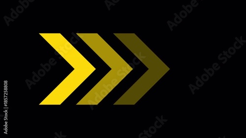 Animated Forward Chevrons Moving Right with Alpha Channel Background Looping Motion Graphic Element 4k video animation seamless loop