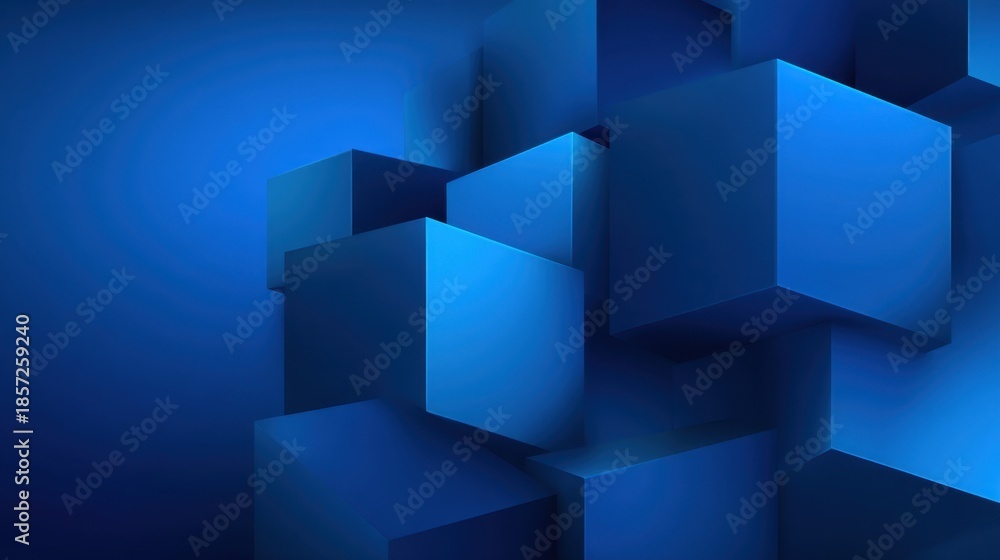 Obraz premium Abstract Blue Cubes Background with Modern Design Perfect for Technology and Graphic Themes, Creative Concepts, or Digital Artwork Applications
