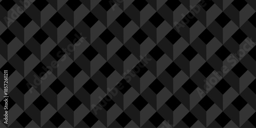 Vector structure box minimal black abstract cube square wall texture. geometric tile hexagon mosaic wall grid wallpaper. minimal geometric block cube isometric mosaic texture background.