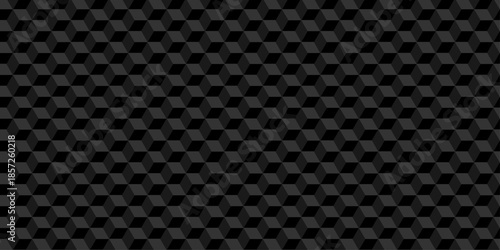 Vector structure box minimal black abstract cube square wall texture. geometric tile hexagon mosaic wall grid wallpaper. 