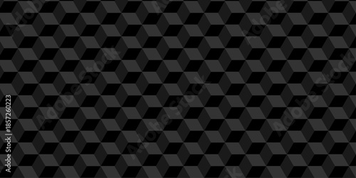 Vector structure box minimal black abstract cube square wall texture. geometric tile hexagon mosaic wall grid wallpaper. minimal geometric block cube isometric mosaic texture background.