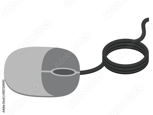 Hand Drawn Wired Computer Mouse
