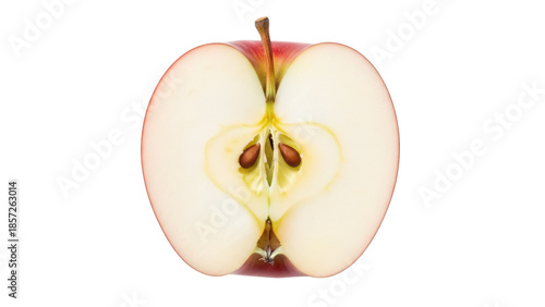 Εκτύπωση καμβά Half of a red apple PNG isolated on transparent background, fresh fruit cut with