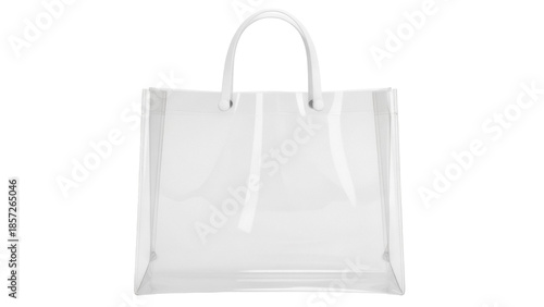 Canvas-taulu Transparent tote bag PNG isolated on transparent background, clear plastic shopp