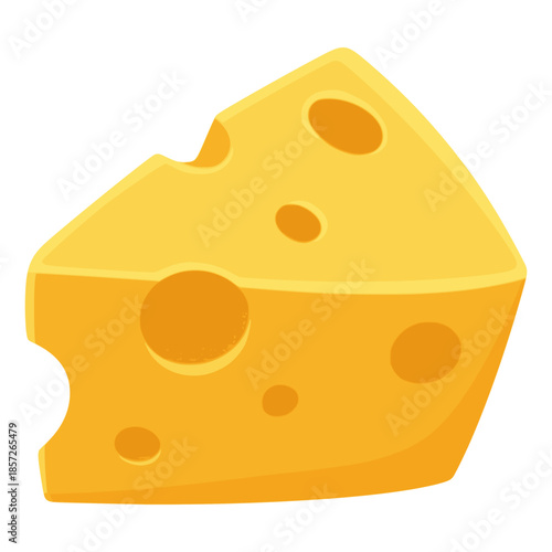 block cheese nature food flat color vector illustration template design