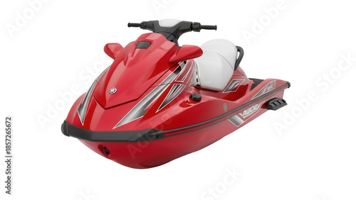 Εκτύπωση καμβά Red jet ski PNG isolated on transparent background, personal watercraft for recr