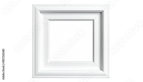 A square white picture frame isolated on a black background