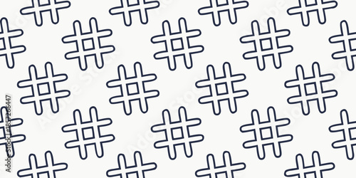 Seamless Repeating Hashtag-Style Icon Pattern for Social Media Themes, Flat Vector Design, Modern Digital Background for Marketing, Branding, Advertising Campaigns