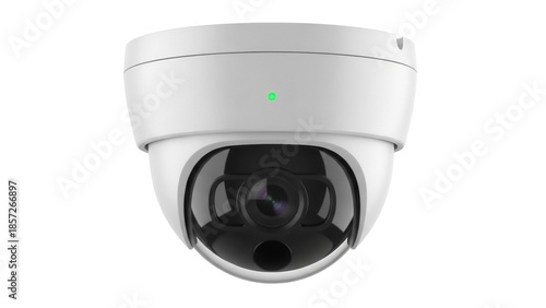 Schilderij op canvas White dome security camera isolated PNG on transparent background, surveillance