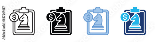 Strategy development icon set multiple style collection