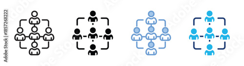 Organization icon set multiple style collection