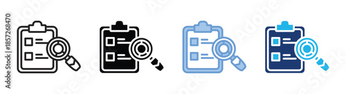 Analysis icon set multiple style collection