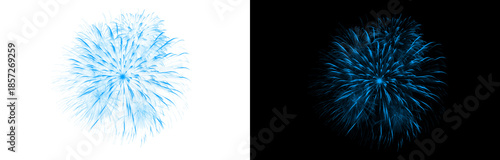 Photos Stunning blue fireworks display with transparent background and an alternative v
