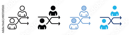 Shuffle icon set multiple style collection