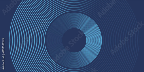 Abstract Digital Circles of Particles with Noise. Futuristic Circular Sound Wave. Big Data Visualization. 3D Virtual Space VR Cyberspace. Crypto Currency Concept. Vector Illustration.