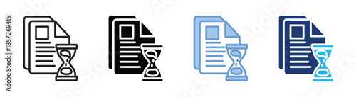 Time icon set multiple style collection