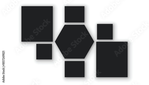 Modern Vector photo collage template frame