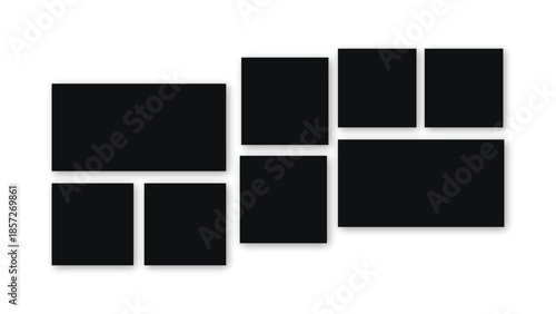 Modern Vector photo collage template frame