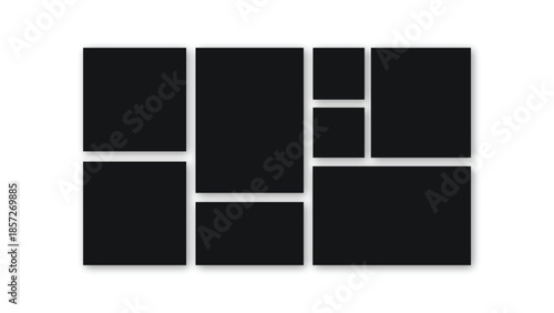 Modern Vector photo collage template frame