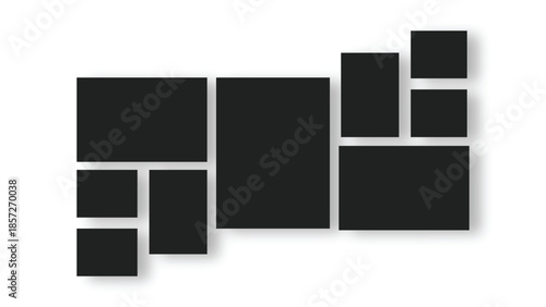 Modern Vector photo collage template frame