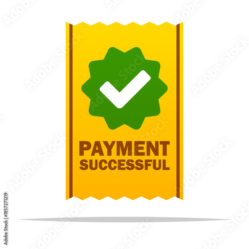 Payment successful receipt vector isolated illustration
