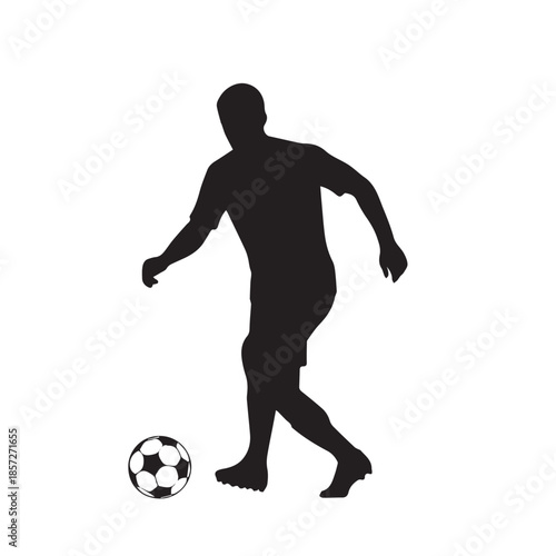 Soccer Player Dribbling Silhouette – Football Control Action Vector
Dynamic soccer player silhouette controlling and dribbling the football. Ideal for football tournaments, sports branding, match.