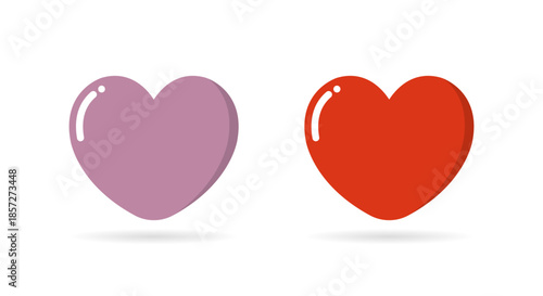 Pink and red heart icon. Love, romance, and affection symbol