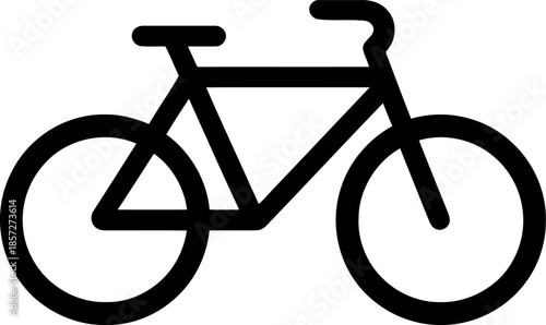 Black bicycle on white background simple bike transportation
