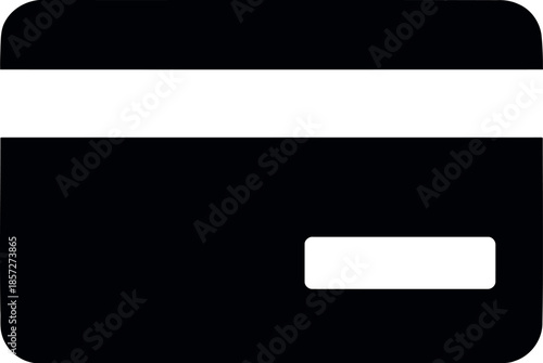 Black credit card with white stripe and blank rectangle debit card payment