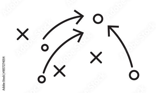 football tactics Icon set. Symbol isolated white background. vector illustration. color editable.