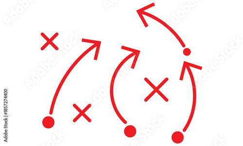 football tactics Icon set. Symbol isolated white background. vector illustration. color editable.