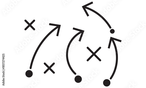 soccer tactics icon set .Symbol isolated white background. vector illustration. color editable.